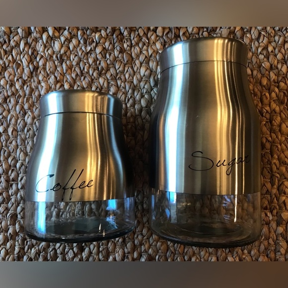 Coffee & Sugar Stainless Steel and Glass Containers (Set of 2) - Picture 10 of 10